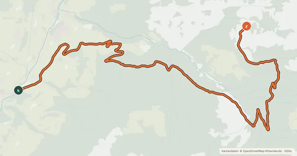 Kartenübersicht der Radroute GR 44 Großarl - Karseggalm