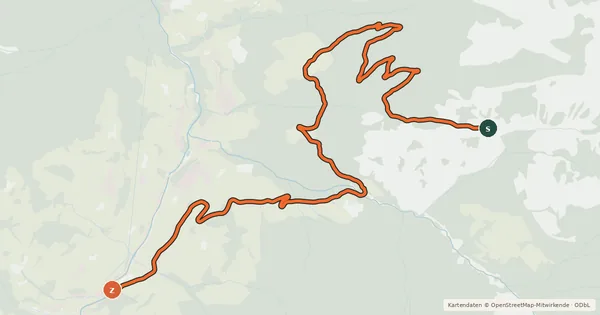 Kartenübersicht der Radroute GR 45 Großarl - Unterwandalm