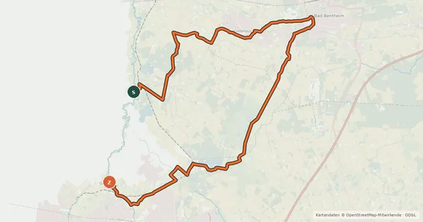 Kartenübersicht der Radroute Grafschafter Fietsentour, Rundroute 24