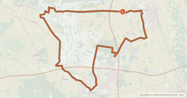Kartenübersicht der Radroute Grafschafter Fietsentour, Rundroute 4