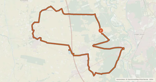 Kartenübersicht der Radroute Grafschafter Fietsentour, Rundroute 8