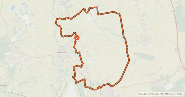 Kartenübersicht der Radroute Grafschafter Fietsentour, Rundroute 9