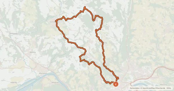 Kartenübersicht der Radroute Granitland-Süd
