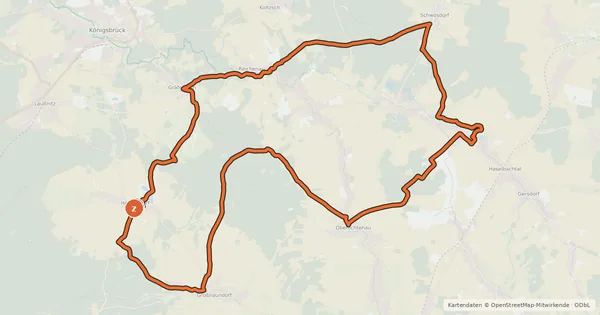 Kartenübersicht der Radroute Granitweg