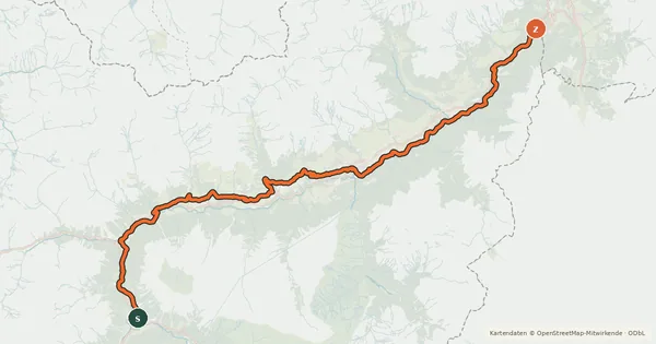 Kartenübersicht der Radroute Graubünden-Route