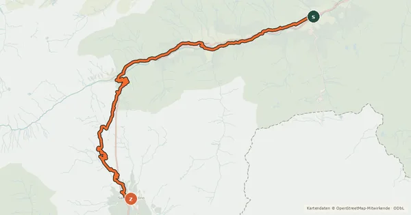 Kartenübersicht der Radroute Graubünden-Route