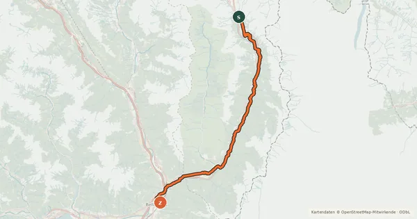 Kartenübersicht der Radroute Graubünden-Route