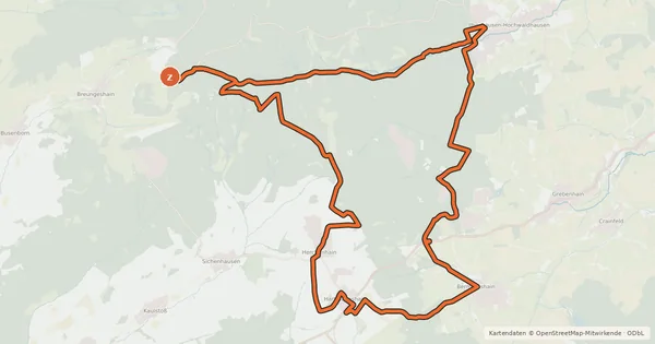 Kartenübersicht der Radroute Grebenhainer Runde