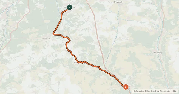 Kartenübersicht der Radroute Gredl-Radweg