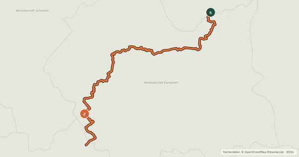 Kartenübersicht der Radroute Greenway Amber Trail