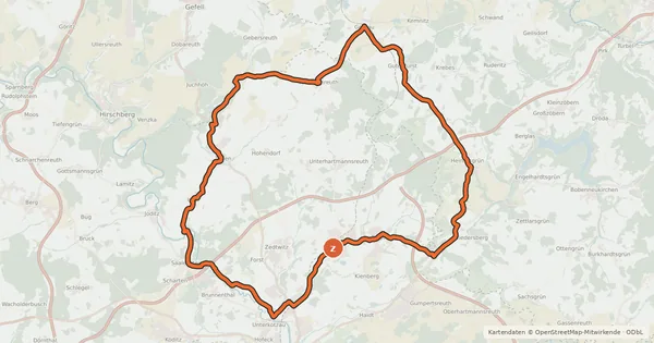 Kartenübersicht der Radroute Grenz-Tour 1 (HO 8)