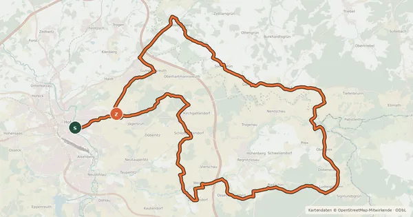 Kartenübersicht der Radroute Grenz-Tour 2 (HO 9)