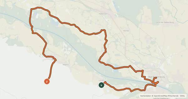Kartenübersicht der Radroute Grenzenlose Murauen-Tour