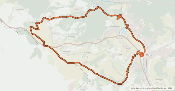 Kartenübersicht der Radroute Grenzland-Runde
