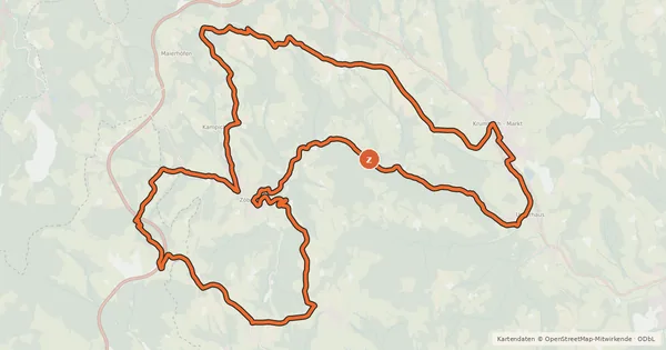 Kartenübersicht der Radroute Grenzlandroute (e-Bike)