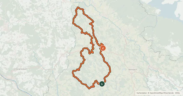Kartenübersicht der Radroute Grenzlandrunde