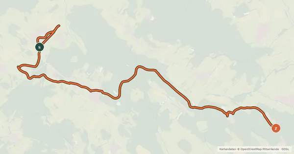Kartenübersicht der Radroute Grenzlandrunde Abkürzung