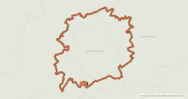 Kartenübersicht der Radroute Groene Gordelroute - 3 - Halle - Wemmel