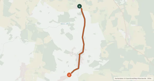 Kartenübersicht der Radroute Groß Pankow (66) - Groß Pankow (67)