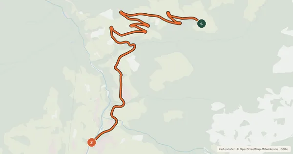 Kartenübersicht der Radroute Großarl - Bauernhof Gesslegg