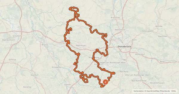 Kartenübersicht der Radroute Große NaTourismusroute Tecklenburger Land