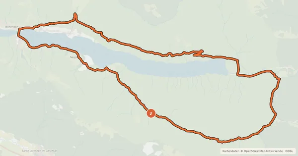 Kartenübersicht der Radroute Große Seerunde Weißensee