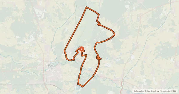 Kartenübersicht der Radroute Großer Sassenburg Rundkurs