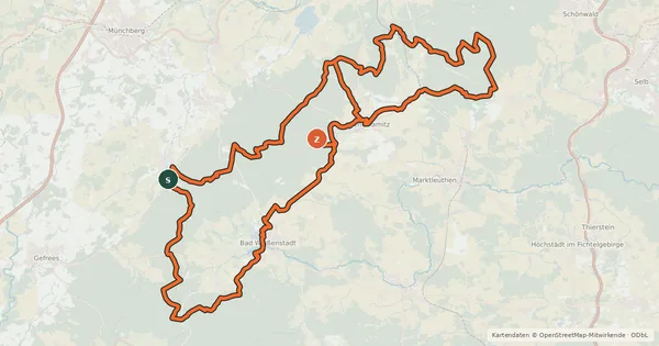 Kartenübersicht der Radroute Großer Waldstein