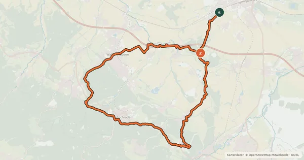 Kartenübersicht der Radroute Großes Dreieck