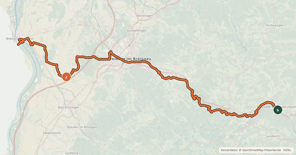 Kartenübersicht der Radroute Grüne Straße - Route Verte