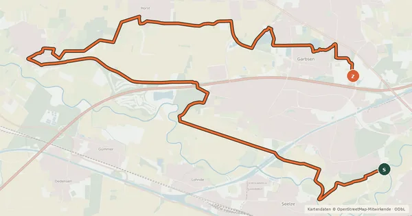 Kartenübersicht der Radroute Grüner Ring - Außenschleife Garbsen