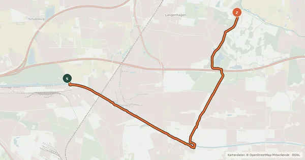 Kartenübersicht der Radroute Grüner Ring - Innenschleife Vahrenheide