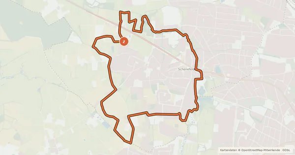 Kartenübersicht der Radroute Grüner Ring Schenefeld
