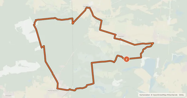 Kartenübersicht der Radroute Grünewalder Lauch-Tour (Westrunde)