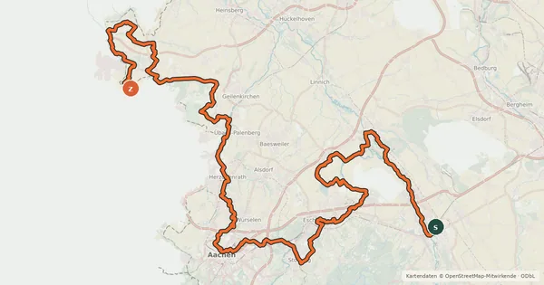 Kartenübersicht der Radroute Grünroute