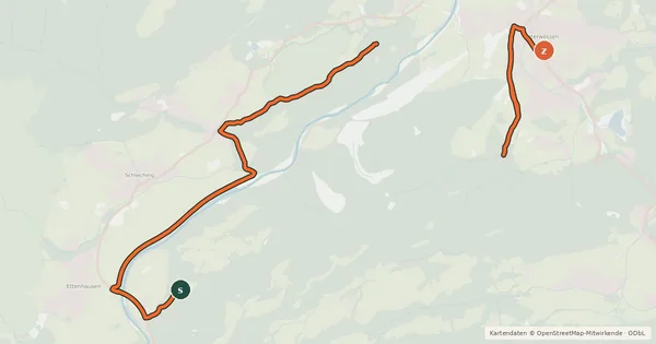 Kartenübersicht der Radroute Gscheuerwand Runde