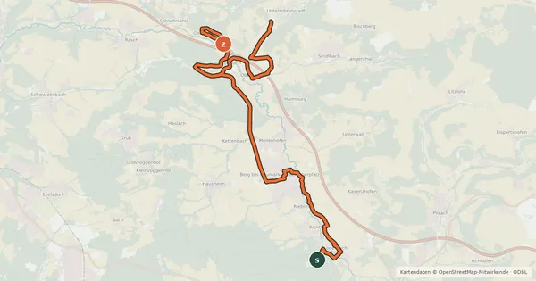 Kartenübersicht der Radroute Gstanzl-Radlweg