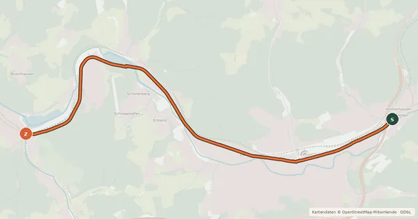 Kartenübersicht der Radroute Gummersbach (41) - Engelskirchen (59)