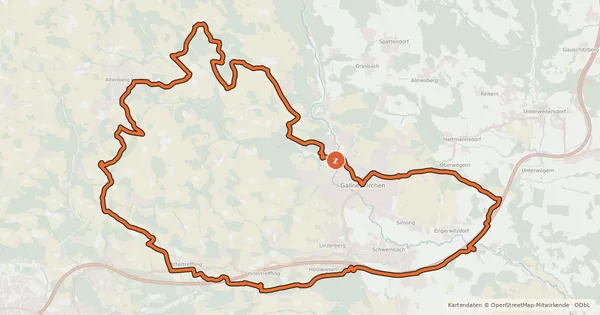 Kartenübersicht der Radroute Gusental-Mitte