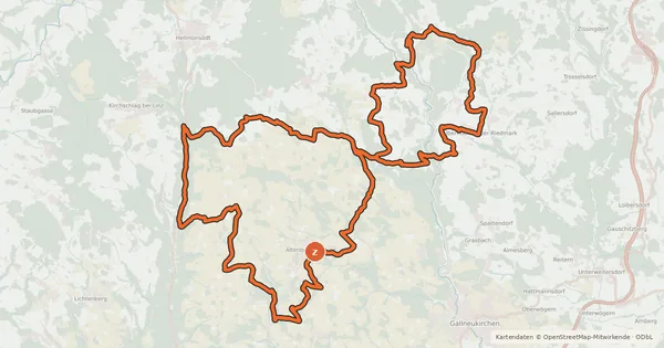 Kartenübersicht der Radroute Gusental Nordrunde