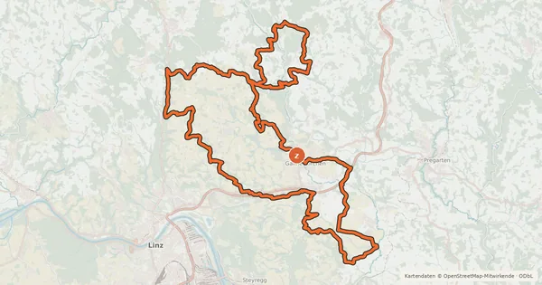 Kartenübersicht der Radroute Gusental-Runde