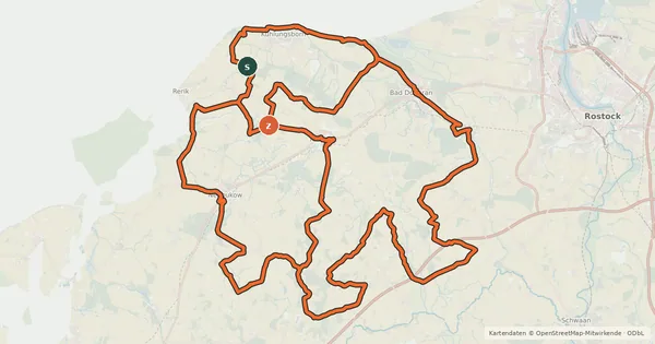 Kartenübersicht der Radroute Gutshaus-Rundweg