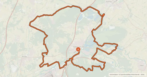 Kartenübersicht der Radroute H1 - Grenzen und Geschichte