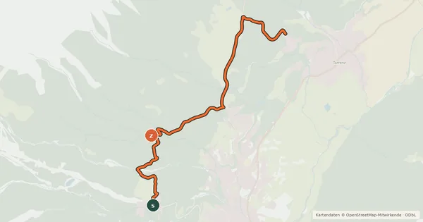 Kartenübersicht der Radroute Hachleschlucht