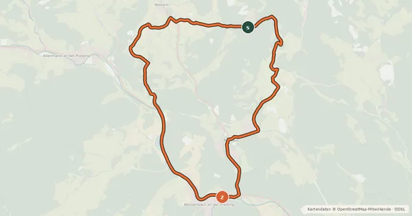 Kartenübersicht der Radroute Hafnerbergstrecke