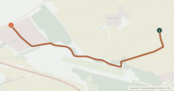 Kartenübersicht der Radroute Hainichland Radroute