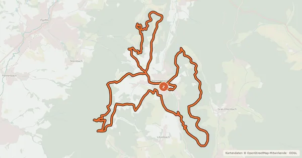 Kartenübersicht der Radroute Hammelbach 1
