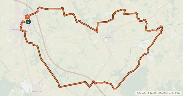 Kartenübersicht der Radroute Hamminkeln Radroute F4