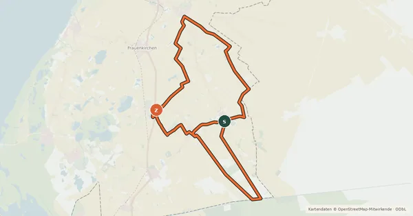 Kartenübersicht der Radroute Hanság-Radweg