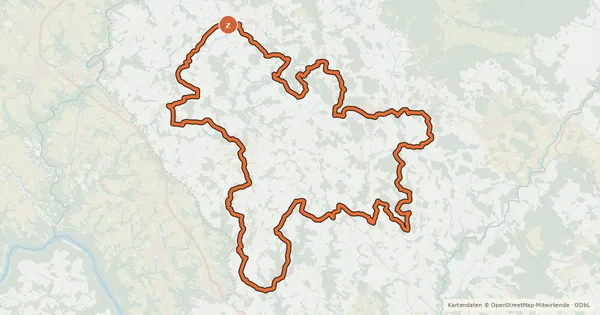 Kartenübersicht der Radroute Hansbergland-Südrunde